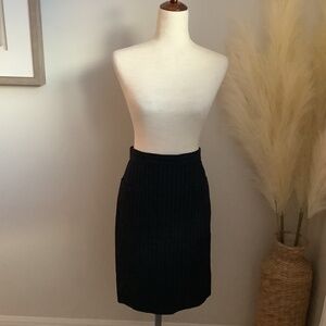 Byron Lars Beauty Mark Anthropologie Black Pinstripe Pencil Skirt, size 6
